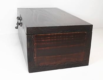 Amazon.co.jp: 自作手造り千両箱アンティック風宝箱銭函木箱貯金箱